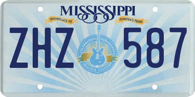 MS license plate ZHZ587