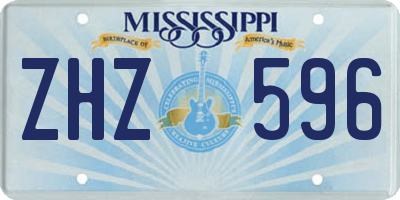MS license plate ZHZ596