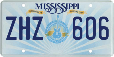 MS license plate ZHZ606