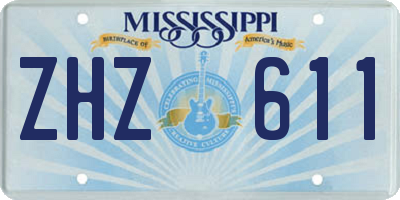 MS license plate ZHZ611