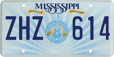 MS license plate ZHZ614