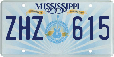 MS license plate ZHZ615