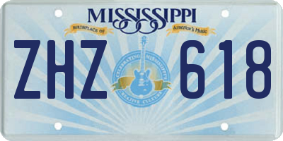 MS license plate ZHZ618