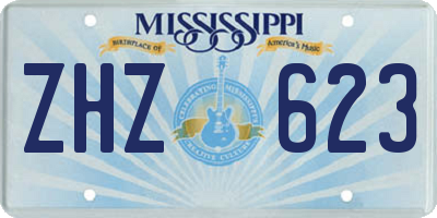 MS license plate ZHZ623