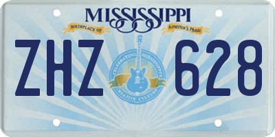MS license plate ZHZ628