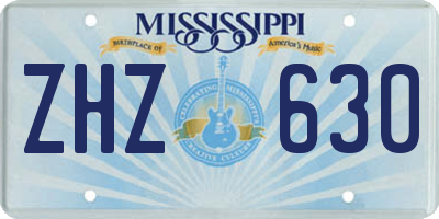 MS license plate ZHZ630