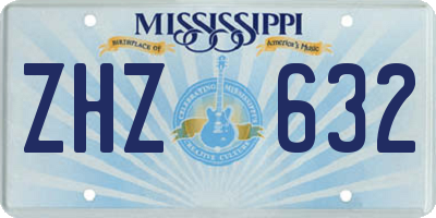 MS license plate ZHZ632