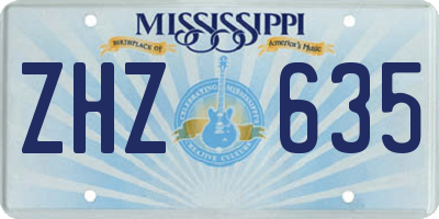 MS license plate ZHZ635