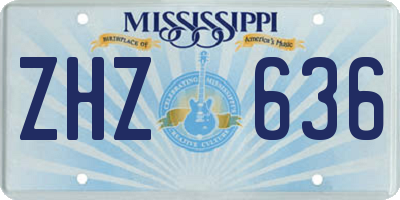 MS license plate ZHZ636