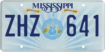 MS license plate ZHZ641