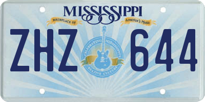 MS license plate ZHZ644