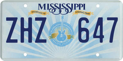 MS license plate ZHZ647