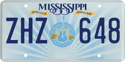 MS license plate ZHZ648