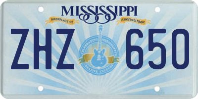 MS license plate ZHZ650