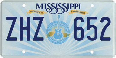 MS license plate ZHZ652