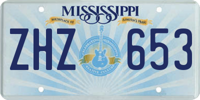 MS license plate ZHZ653