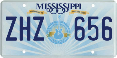 MS license plate ZHZ656