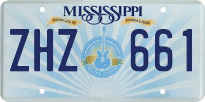 MS license plate ZHZ661