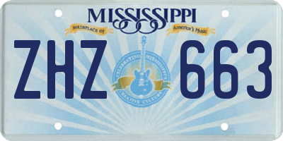 MS license plate ZHZ663