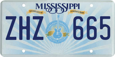 MS license plate ZHZ665