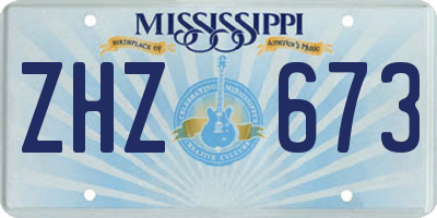 MS license plate ZHZ673
