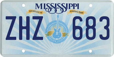 MS license plate ZHZ683