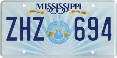 MS license plate ZHZ694