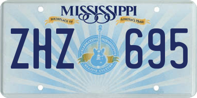 MS license plate ZHZ695