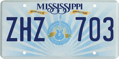 MS license plate ZHZ703