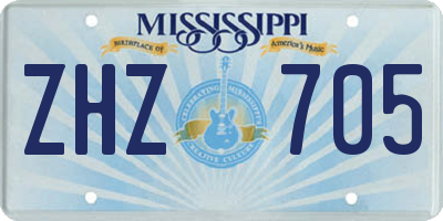 MS license plate ZHZ705