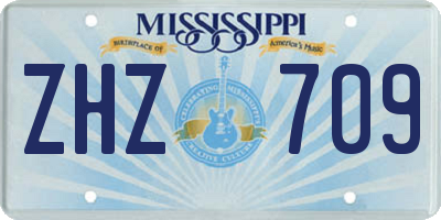 MS license plate ZHZ709