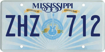 MS license plate ZHZ712