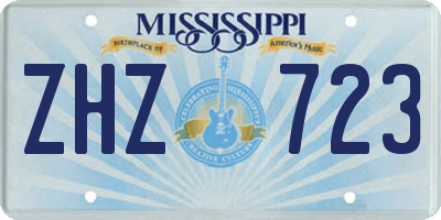 MS license plate ZHZ723