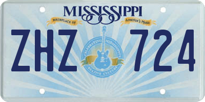 MS license plate ZHZ724
