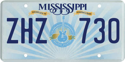 MS license plate ZHZ730
