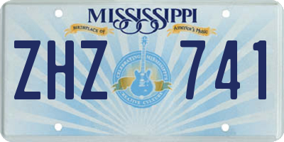 MS license plate ZHZ741