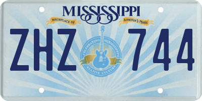 MS license plate ZHZ744