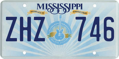MS license plate ZHZ746