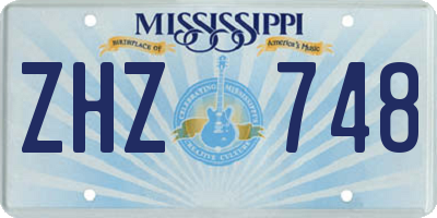 MS license plate ZHZ748