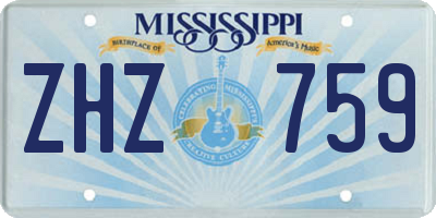 MS license plate ZHZ759