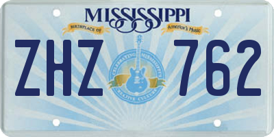 MS license plate ZHZ762