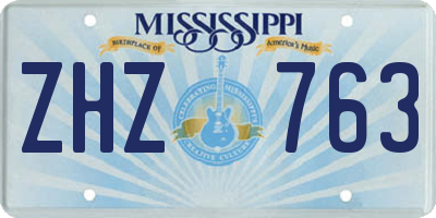 MS license plate ZHZ763