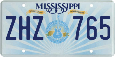 MS license plate ZHZ765