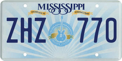 MS license plate ZHZ770