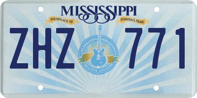 MS license plate ZHZ771