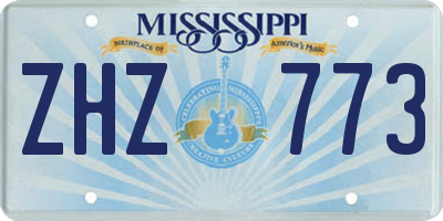 MS license plate ZHZ773