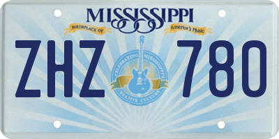 MS license plate ZHZ780