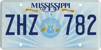 MS license plate ZHZ782