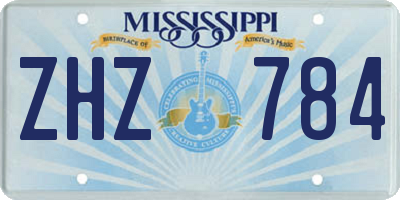 MS license plate ZHZ784