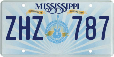 MS license plate ZHZ787